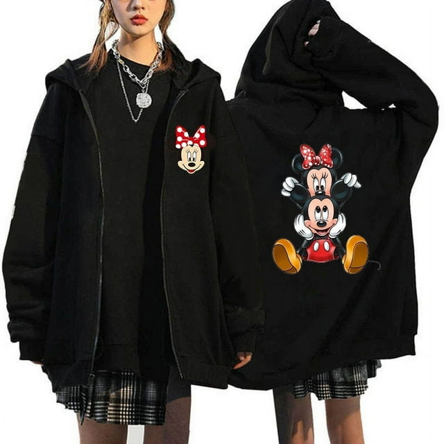 Sudaderas Y2k de los años 90 con cremallera de Minnie, sudaderas con capucha de Mickey Mouse y Disney, chaqueta Harajuku para mujer, ropa de calle de dibujos animados Unisex