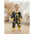 thumbnail image 3 of BemeyourBBs Newborn Baby Boys Girls New Year Outfit Balloon Romper Letter Print Long Sleeve Round Neck Zip Jumpsuit Spring Clothes, 3 of 9