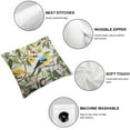 thumbnail image 4 of YANMS Pillowcases Thread Pillow Cases Standard Decorative Green Leaves Birds Print Pillow Cover Set of 2 White, 4 of 6