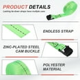 thumbnail image 3 of Uxcell Cam Buckle Tie Down Straps Lashing Securing Strap Track Spring Fittings for Motorcycle Trailer Kayak Cargo 1" x 10' Green, 3 of 6