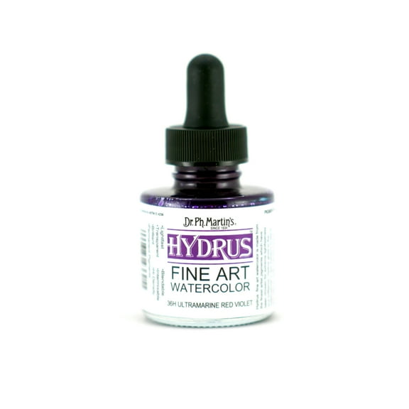 Dr. Ph. Martin's Hydrus Fine Art Watercolor, 1.0 oz, Ultramarine Red Violet (36H)