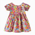 thumbnail image 1 of Gubotare Robe Enfants Tout-Petits Filles Été Robe à Manches Courtes Imprimé Dessin Animé Robes Décontractées 18 24 Mois (Multicolore,18-24 Months), 1 of 6