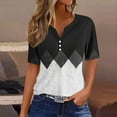 thumbnail image 6 of cocolona Womens Summer Tops 2025 Button V Neck Short Sleeve T-shirts Fashion Casual Loose Dressy Blouse Cute Print Tees S-3XL, 6 of 6