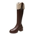 thumbnail image 2 of Babysbule Women's Boots Fashion And Winter Women's Boots Velvet Comfortable High Heel Boots, 2 of 7