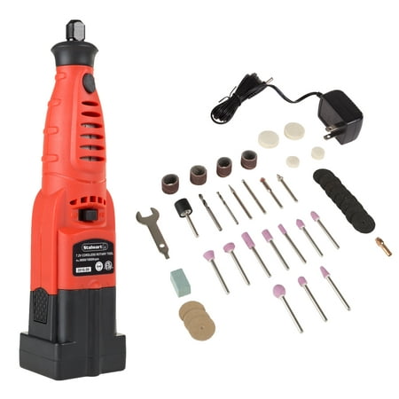 Cordless Rotary Tool and Accessories Kit – 40 Piece Multifunction Attachment Set for Engraving, Woodworking, Metalworking and Hobby by (Best Rotary For Lining)