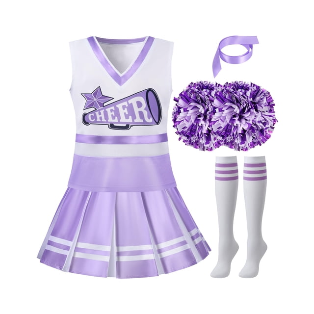 Disfraz de animadora Spooktacular Creations para niñas, color morado