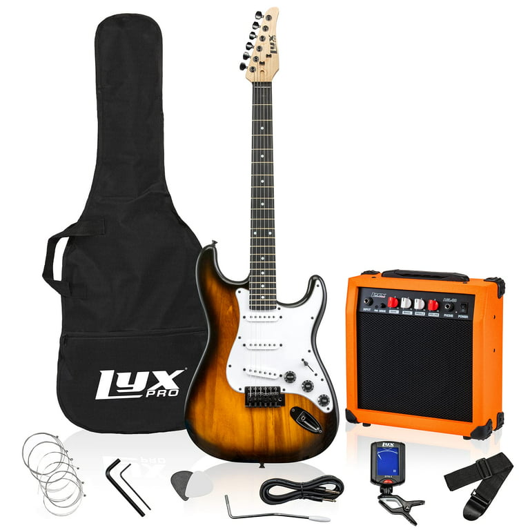 Betydning matchmaker Løb LyxPro Beginner 39” Electric Guitar & Electric Guitar Accessories, Sunburst  - Walmart.com
