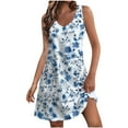 thumbnail image 1 of Robe d'Été pour Femmes avec Col en V Sans Manches et Poche avant, Tissu en Polyester, Tenue Décontractée pour Tous les Jours, Tenue de Plage et de Fête, 1 of 9