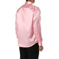 thumbnail image 3 of INSPIRE CHIC Men's Satin V Neck Long Sleeve Button Down Slim Fit Dress Shirts M Pink, 3 of 6