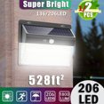 thumbnail image 1 of 136/206 LEDs Outdoor Solar Lights Motion Sensor Wall Light Garden Security Lamp,Wireless Outdoor Wall Lights  Water & Weatherproof For Outdoor Flood Garden Security,Black, 1 of 7