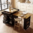 thumbnail image 1 of 73" Multi-Functional Wine Cabinet & Kitchen Island with Extendable Dining Table, 1 Door, 5 Drawers, Open Side Shelves, Wine Rack & Stemware Holder, Rolling Wheels, 1 of 24