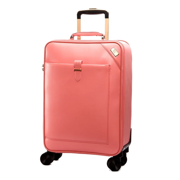 SEMMS LUXURY LEATHER LUGGAGE BOX 28" LIGHT PINK