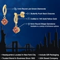 thumbnail image 2 of Gem Stone King 2.05 Ct Round Ecstasy Mystic Topaz G/H Lab Grown Diamond 14K Yellow Gold Earrings, 2 of 6