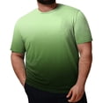thumbnail image 2 of Tops para hombre, blusas y camisas de manga corta con cuello redondo para hombre, blusa informal grande con cuello redondo y manga corta degradada, blusa de poliéster para hombre, 2 of 5