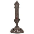 thumbnail image 4 of Stonebriar Collection weathered cast iron tabletop Fahrenheit thermometer, 4 of 5
