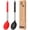 BLACK-RED, variant on Bundlepro 2 Pack Non Stick Large Silicone Cooking Mixing Serving Scooping Fry Spoons , Black + Red