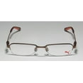 thumbnail image 3 of NEW PUMA 15364 GIGA MENS/WOMENS DESIGNER HALF-RIM BROWN / COPPER ADULT SIZE CASUAL VISION CARE FRAME DEMO LENSES 47-16-135 FLEXIBLE HINGES EYEGLASSES/GLASSES, 3 of 9