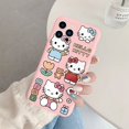 thumbnail image 1 of Phone Case for For Apple iphone 13 Pro Max 13Mini Girls Anti-drop Cartoon Cinnamoroll Kuromi Hello Kitty Silicone Printed Cover ZR, 1 of 7