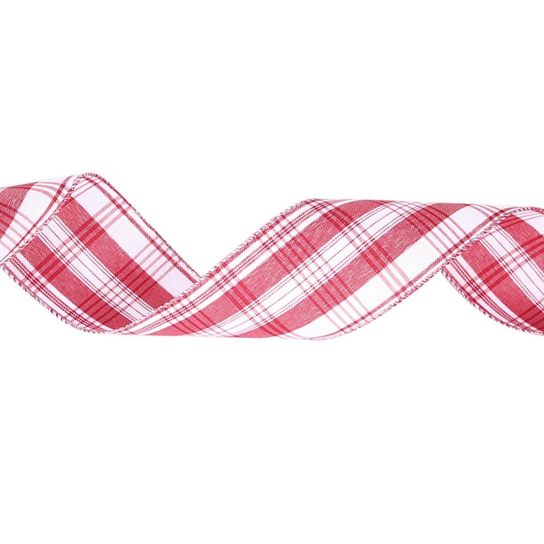 The Ribbon People Classic Red and White Gingham Wired Craft Ribbon 2.5 x  40 Yards 