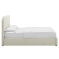 thumbnail image 4 of Platform Bed Frame, King Size, Ivory White, Fabric, Bedroom, Modern Contemporary HB36811, 4 of 9