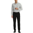 thumbnail image 2 of Unique Bargains Men's Polka Dots Print Dress Shirt Long Sleeves Casual Shirts S White, 2 of 6
