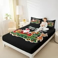 thumbnail image 4 of Feelyou Cartoon Santa Claus Bed Sheets, Christmas Reindeer King Sheets, Happy New Year Sheet Set, Breathable Home Decor,4 Pieces, 4 of 7