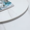 thumbnail image 4 of Montary Round Dining Table,Modern Turntable Marble Dining Table with Lazy Susan,Sintered Stone Tabletop Dining Room Table for 8,White Lotus Terrace Pedestal, 4 of 6