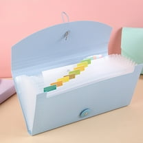 A6 Mini Accordion File Organizer | 13 Color Candy Style Transparent Storage Folder - Durable Polypropylene - Portable Document Receipt Bill Holder | 26.3x14cm | 1pc