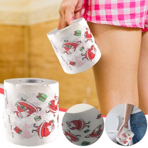 Iumwxz Boîte de tissu Couverture cadeau papier toilette Impression Sanitaire Roll Serviette en papier de Noël Serviette de papier Boîte de tissus Holder Couleur Wood Pulp Liquidation Ventes