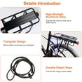 thumbnail image 6 of Bicycle Cargo Rack, TeqHome Rear Bike Rack Quick Release Adjustable Aluminum Bicycle Carrier with Elastic Cord Red Reflector 55 LBS Capacity Easy to Install Black, 6 of 9