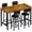 Rustic Brown and Black, variant on MOOSENG 4-Piece Faux Marble Counter Height Bar Table Dining Set with Metal Frame & 4 PU Stools, Space-Saving for Kitchen, Restaurant, Small Apartment Black