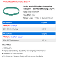 thumbnail image 2 of Intake Manifold Gasket - Compatible with 2011 - 2017 Ford Mustang 3.7L V6 2012 2013 2014 2015 2016, 2 of 2