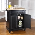 thumbnail image 3 of Bowery Hill Natural Wood Top Kitchen Island in Black, 3 of 6