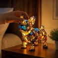 thumbnail image 7 of JHRGJIO Puppy Lamp Stained Glass, Dog Night Light Stained Resin Pup Light Charge Powered, Table Lamp Puppy Lamps for Home Bedroom Desk Display Warm Cozy Cute Unique, 7 of 7