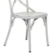 thumbnail image 6 of DecMode 19"W, 35"H Metal Farmhouse Outdoor Dining Chair, White, 2-Piece, 6 of 10