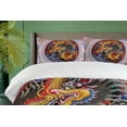 thumbnail image 4 of Ambesonne Flower Duvet Cover Set, Chinese Dragon Mythical, 2-Calking, Yellow Blue, 4 of 7