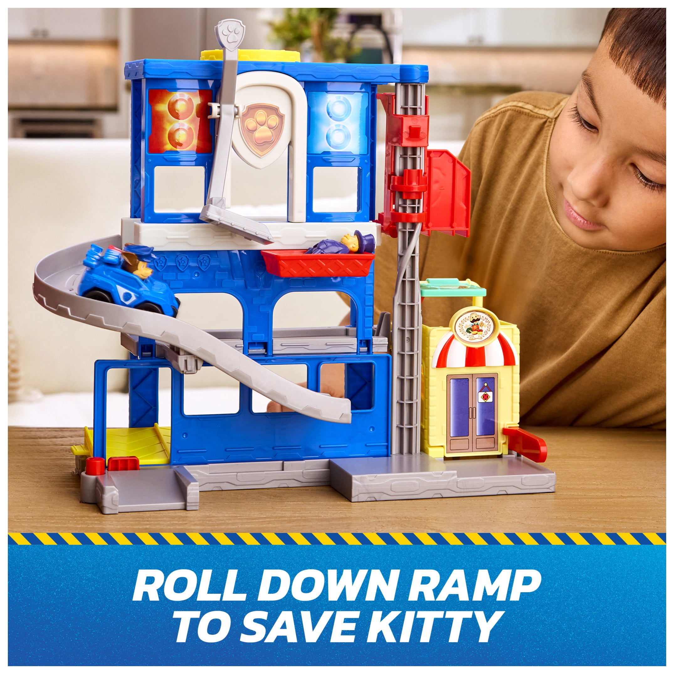 PAW Patrol: Pup Squad, Search & Rescue HQ Playset with Chase Pup Squad Racer & 2 Figures