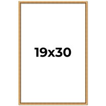19x30 Frame Beaded Gold Solid Wood Picture Frame | 0.75 Inches Moulding Width | Liscio Oro