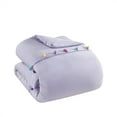 thumbnail image 3 of 3 PCS Twin Tassel Comforter Set with Heart Shaped Throw Pillow Lavender, 3 of 9