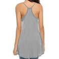 thumbnail image 3 of Summer Saving Wycnly Womens Tank Tops Loose Flowy Swing Spaghetti Strap Vest Camisole Tops Summer Fashion Solid Crewneck Sleeveless Shirts Blouse Gray m, 3 of 6