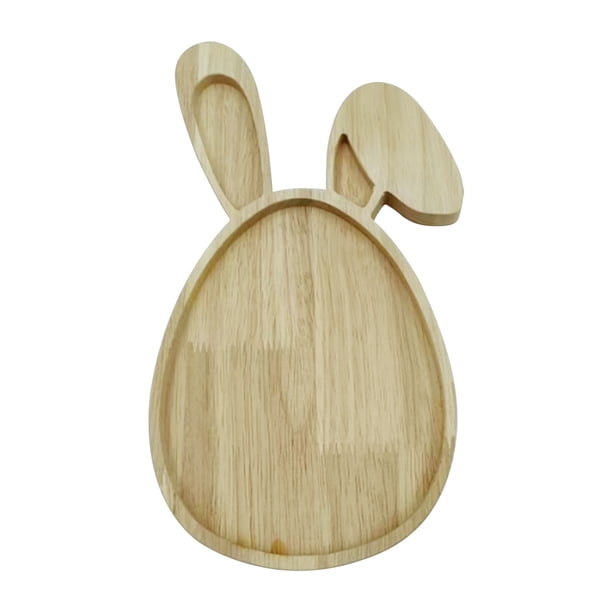 Plato de madera para servir gorro de Papá Noel de dibujos animados/plato de comida navideña de conejo recuerdos de fiesta