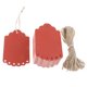 thumbnail image 1 of 100 Unids Artesanías Etiquetas de Papel con Cadena Scrapbook Cards Hole Jute Twine Cadena para El Día de Navidad Rojo perla BLESIY Manualidades en blanco Etiquetas de papel, 1 of 5