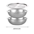 thumbnail image 6 of 4 in 1 Stainless Steel Grater Shredder Slicer with Colander Drain Basin Bowl for Vegetables Fruits Salad as Washing Basket in Kitchen, 10.24inch, 6 of 6