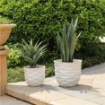 thumbnail image 1 of Luxen Home WHPL872 2-Piece Wavy Design MgO Planters, White, 1 of 1