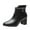 Black Ankle Boots, variant on hopeusnice Women's Ankle Boots Buckle Chunky Heel Zipper Booties Faux Leather Comfortable Block Heel Short Boots Fall Winter Shoes Outdoor Walking Dressy Boots Black 38