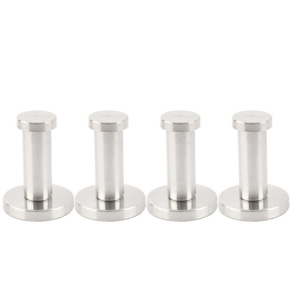 Unique Bargains Stainless Steel Round Wall Mount Robe Towel Coat Holder Hanger 4pcs