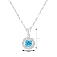 thumbnail image 5 of Tilo Jewelry 925 Sterling Silver CZ Halo Birthstone Blue Pendant Necklace 18 Inch | March-Aquamarine | Women & Unisex, 5 of 8