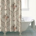 thumbnail image 4 of Floral Shower Curtain Watercolor Botanical Bathroom Decor Rustic Flower Design Fabric Bath Curtain for Tub Country Style Home Accessories with Hooks，72x84in, 4 of 5