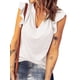 thumbnail image 2 of Blusa Informal de Verano con Volantes y Corta para Mujer, Cuello en V, Blusa de Trabajo, Elegante Camiseta de Oficina M, 2 of 7