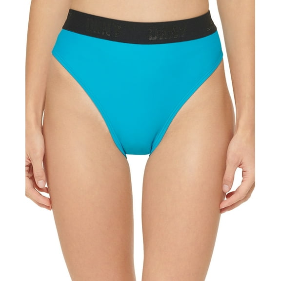 DKNY TROPICAL High-Waist Logo Bikini Swim Bottom, US 2X-Large